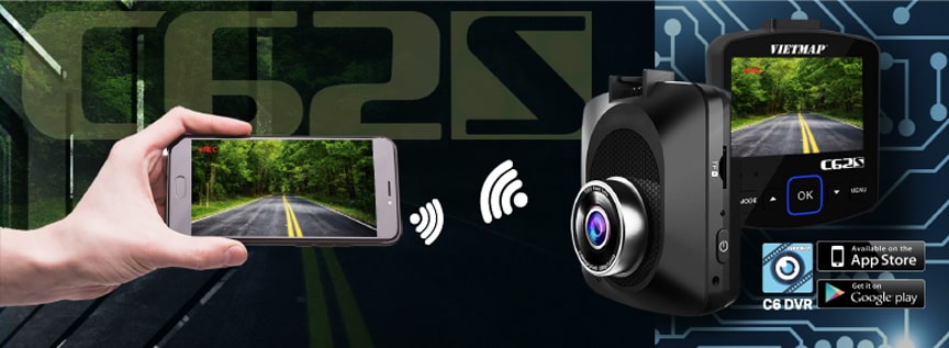 camera hành trình ô tô vietmap c62s có khả năng kết nối với 4g wifi