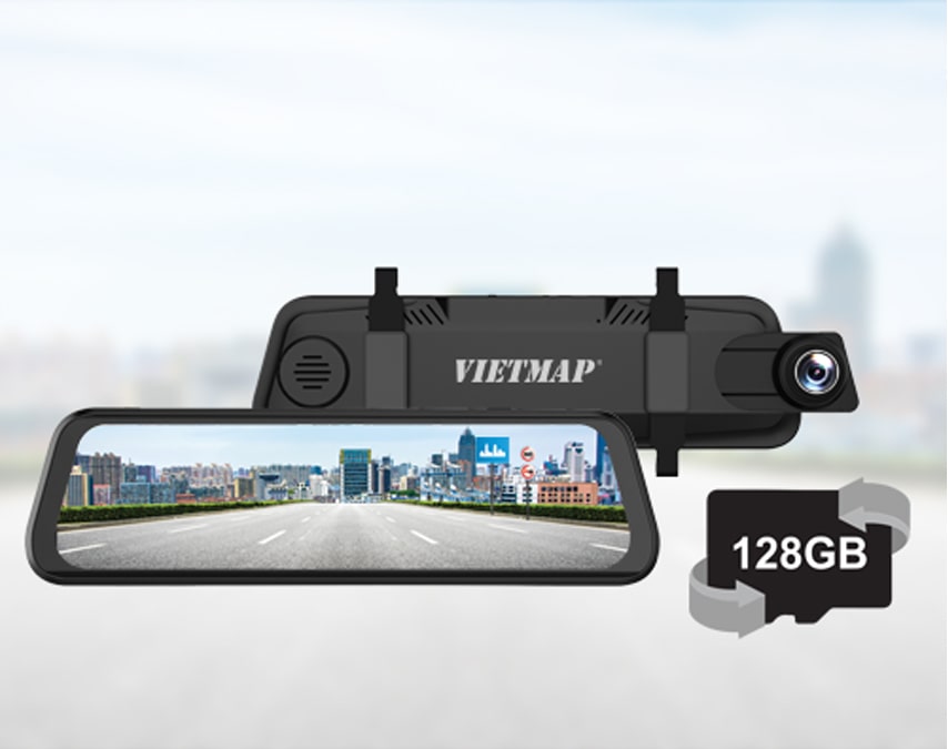 camera hành trình ô tô vietmap g39 hỗ trợ thẻ nhớ có dung lượng 128 GB